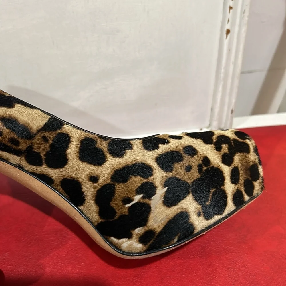 Brian Atwood Ponyhair Animal Print Pumps size 39